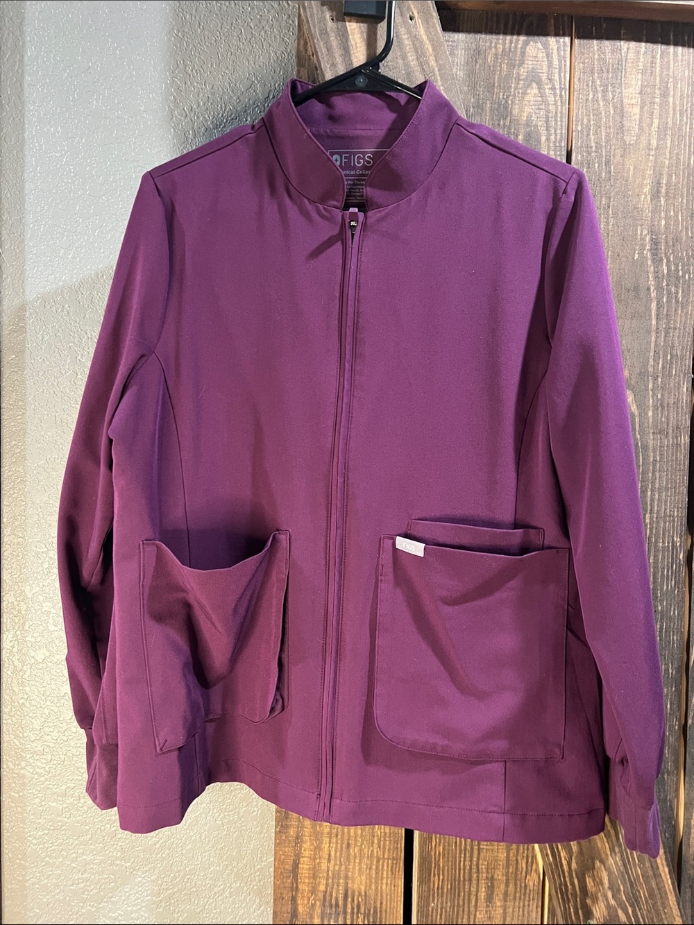 FIGS Women’s Plum Zip Jacket with Utility Pockets